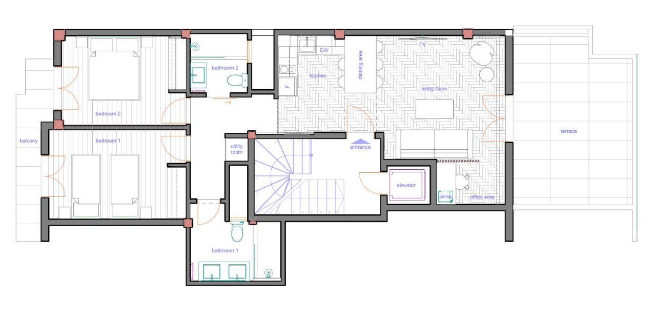 Blue Lux Penthouse 2br 2ba With Skyline Terrace, Near Kolonaki